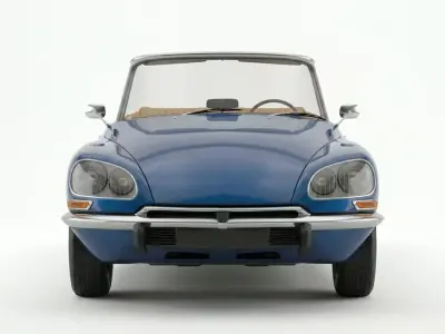 Classic Blue Convertible French Luxury Sedan 3D model
