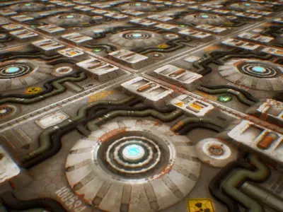 PBR Sci-Fi Industrial Texture 08 Low-poly 3D model