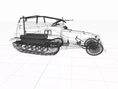 WW2 German Halftrack Sdkfz 250 3D model