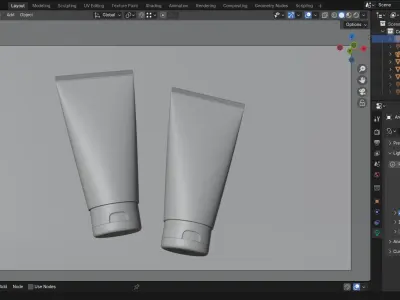 Plastic Tube Packaging 3D Model for Cosmetic Industrial Products 3D model