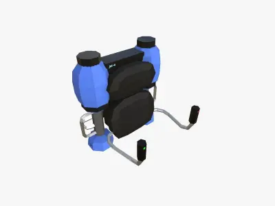 Jetpack Low Poly E03 - SciFi Character Design Low-poly 3D model