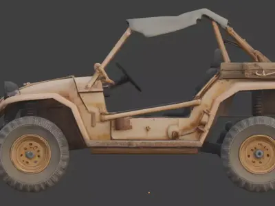 Rugged Military Sand Buggy 3D Model Low-poly 3D model