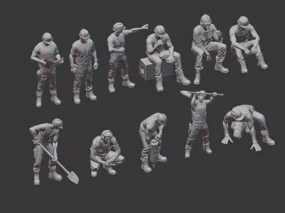 Construction Worker  Diorama Figure 3D print model
