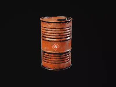 Oil Barrel Game Ready Low-poly 3D model