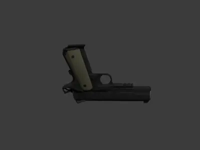 Low Poly 1911 Pistol Game Ready Handgun Low-poly 3D model