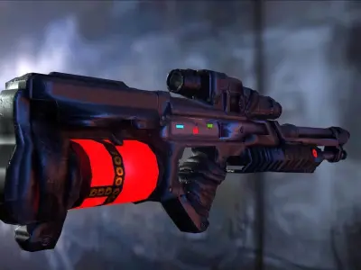 Futuristic Rifle Low-poly 3D model purchase