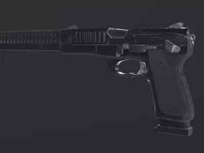 Weapon handgun pistol beretta gun Low-poly 3D model