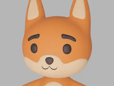 Fox Cartoon Character 3D model