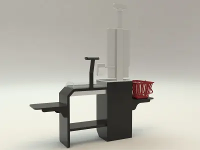 Automatic Shopping Cashier Low-poly 3D model