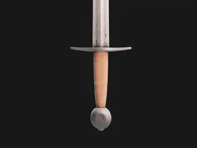 Rough arming sword Low-poly 3D model