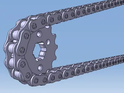 Chain and Sprocket DID O-RING YBR 125 05-08 Free 3D model