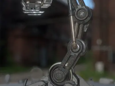The Walking Mech Neck Old Version Low-poly 3D model