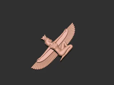 Winged Isis Godess necklace 3D print model