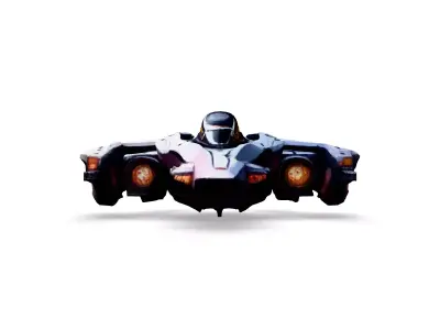 Scifi Fighter Starship White Guardian Low-poly 3D model
