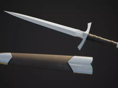 Dagger 3d UV and Texture Low-poly 3D model
