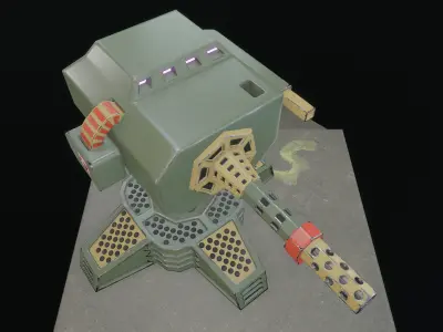 Turret Low-poly 3D model get