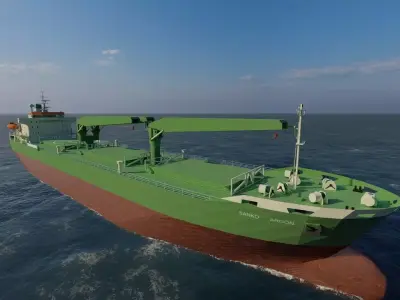 collection ships-Bulk carrier ship-tanker ship 3D model shop