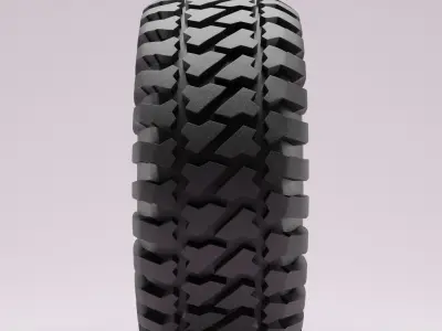 Offroad Truck Tire and Rim Low-poly 3D model version 2 Low-poly 3D model