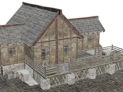 Old House Medieval 19 PBR 4K GameReady Low-poly 3D model