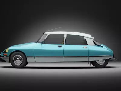 Rigged 1975 Citroen 3D Model 3D model