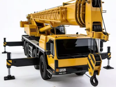 Heavy Industry Construction Mobile Crane Vehicle 3d model Low-poly 3D model