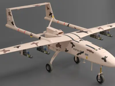 Camouflage Iranian Drone Mohajer-6 3D model