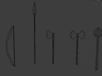 Medieval Weapon Pack Free low-poly 3D model buy
