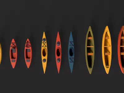 Stylized Watercraft Pack Low-poly 3D model