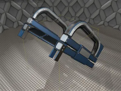 Sci-Fi Stairs - 2 - Blue Version  Low-poly 3D model