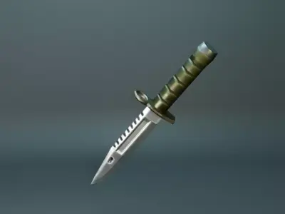 Low Poly M9 Bayonet Knife   Game Ready 3D Model Low-poly 3D model