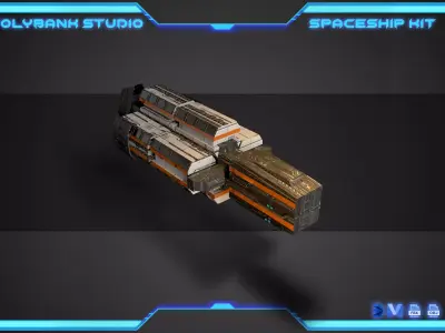 PolyBank Spaceship N10 Low-poly 3D model