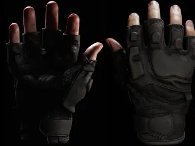 Tactical Gloves 047 Low-poly 3D model