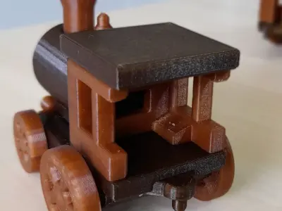 Vintage toy style Train 3D print model