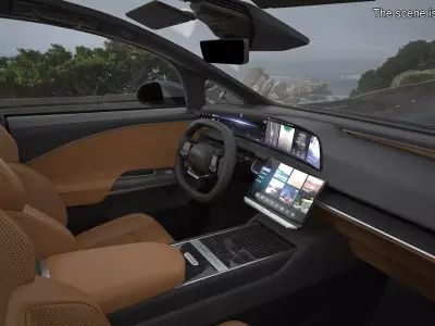 Lucid Gravity Electric Suv Gray with Lights Off 3D model