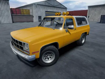 Offroad car with industrial environment unity asset Low-poly 3D model