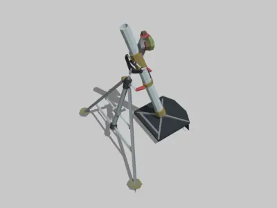 Ordnance ML 3-inch mortar Low-poly 3D model