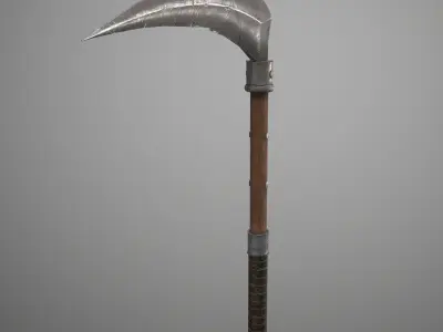 Game Ready Model Sickle old scythe Low-poly 3D model