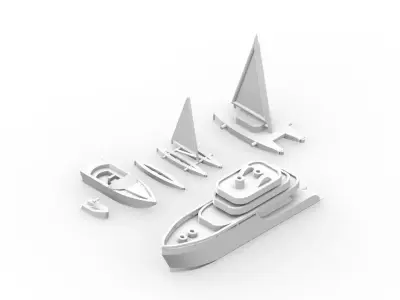 Boats set 3D print model