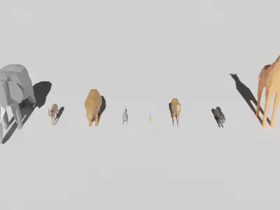 Low Poly Animal Pack for Free Free low-poly 3D model