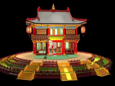 Chinese ancient  house   3D model by aceimagedesign-1