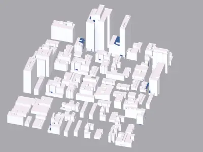 Buildings City building industrial park commercial housing 3D model V2