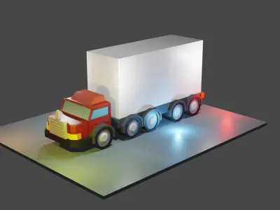 Truck for game  Free low-poly 3D model