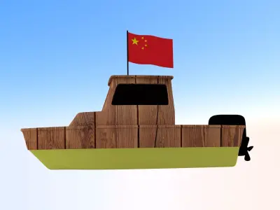 CHINA Fishing Boat 3D model