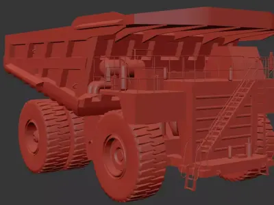 Low Poly Mining Dump Truck PBR Game Ready Industrial Vehicle Low-poly 3D model