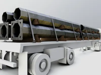 CARGO MODELS FOR TRUCK TRAILER-Polygon Pole Type-2-1 3D model