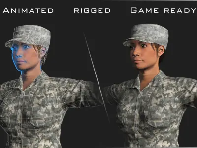 Military Character - Eva Low-poly 3D model