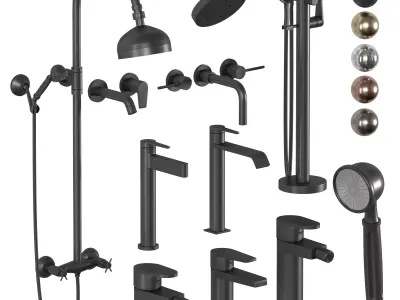 faucet and shower saona 05 3D model