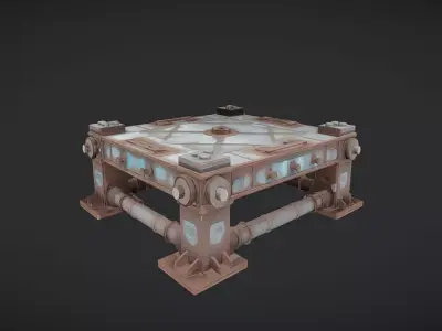rusty metal industrial platform 3D model
