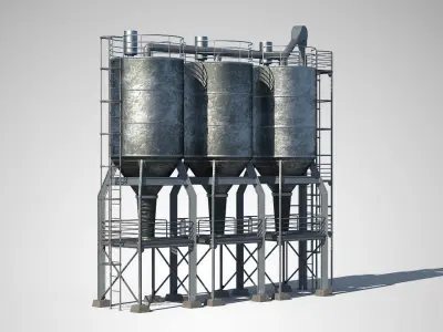 Factory Unit 01 PBR Low-poly 3D model
