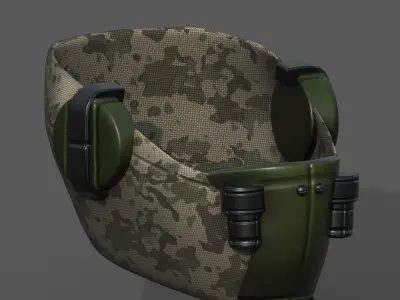 Gas mask respirator futuristic fantasy plastic  Low-poly 3D model